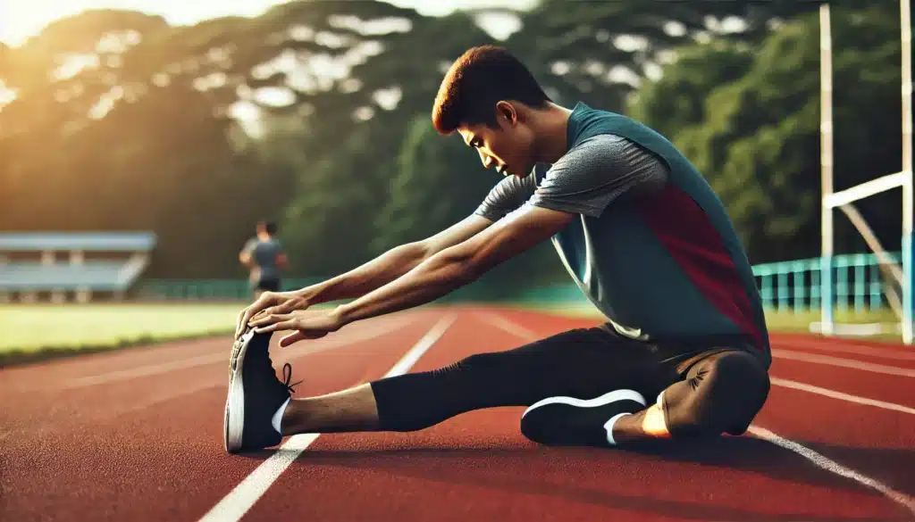 Tips Para Correr Corredor Estirando Antes De Iniciar Su Entrenamiento