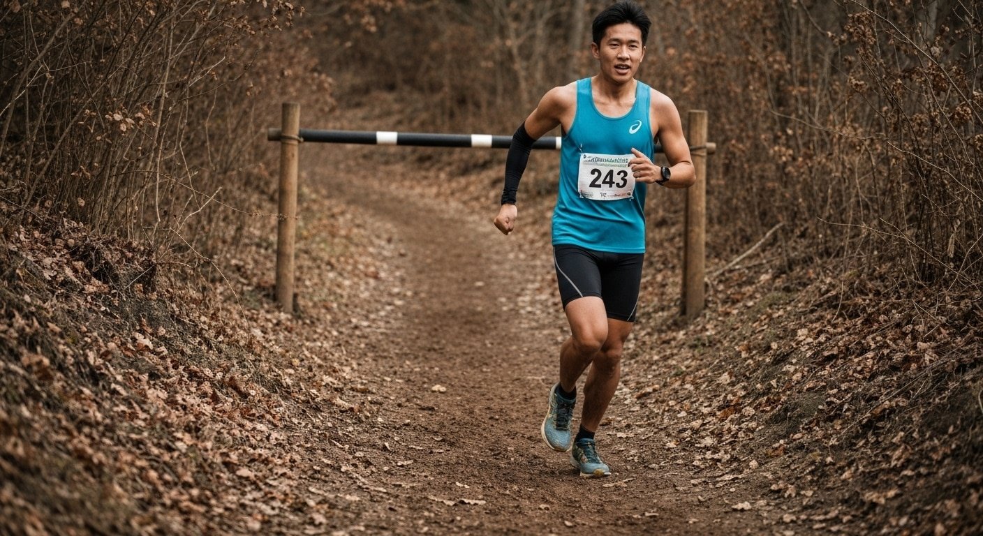 Atleta con la ropa recomendada para una carrera de obstáculos